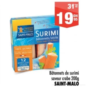 Bâtonnets de surimi saveur crabe