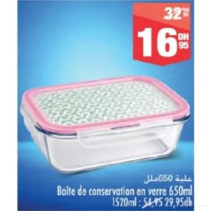 Boîte de conservation en verre 650ml