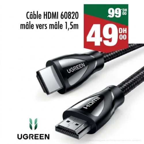 Câble HDMI 60820 mâle vers mâle 1,5m
