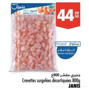 Crevettes surgelées décortiquées