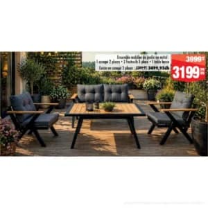 Ensemble mobilier de jardin en métal
