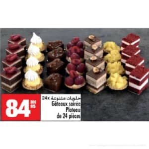 Gâteaux soirée Plateau de 24 pièces