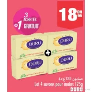 Lot 4 savons pour mains DURU