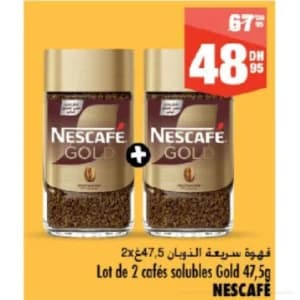 Lot de 2 cafés solubles NESCAFÉ Gold 47,5g