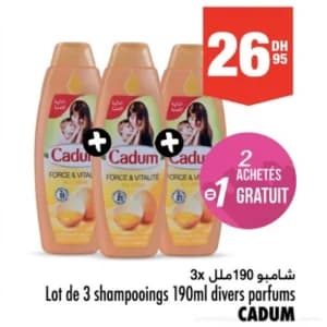 Lot de 3 shampooings 190ml divers parfums