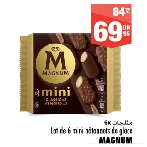Lot de 6 mini bâtonnets de glace MAGNUM