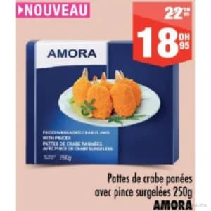 Pattes de crabe panées avec pince surgelées
