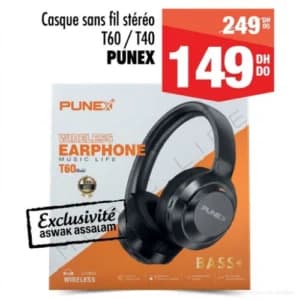 Punex Casque sans fil stéréo T60 / T40