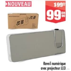 Réveil numérique avec projecteur LED