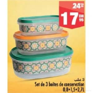 Set de 3 boîtes de conservation
