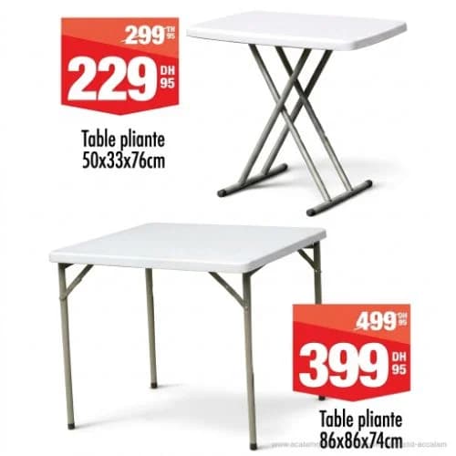 Table pliante 50x33x76cm