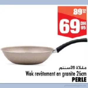 Wok revêtement en granite 26cm PERLE