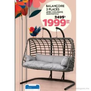 Balançoire 2 Places avec Coussins