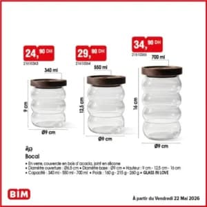 Bocal en verre 340 ml