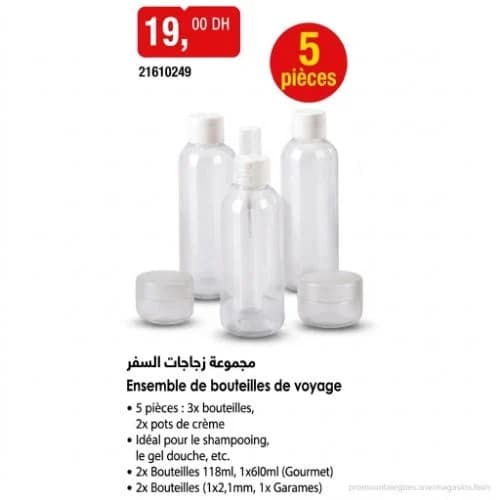 Ensemble de bouteilles de voyage