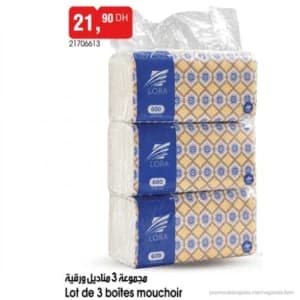 Lot de 3 boîtes mouchoir