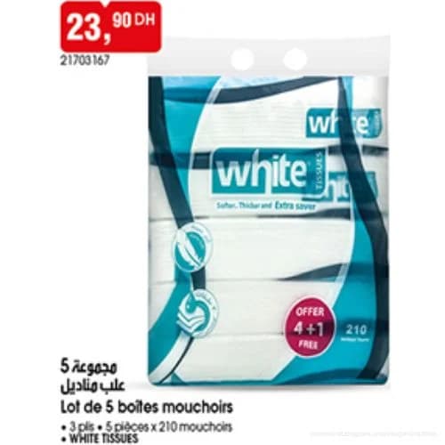 Lot de 5 boîtes mouchoirs