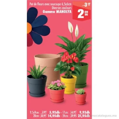Pot de fleurs avec soucoupe MANOLYA