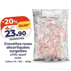 Crevettes roses décortiquées surgelées