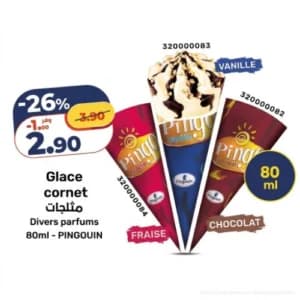 Glace cornet Pingouin
