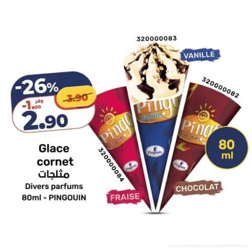 Glace cornet Pingouin