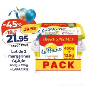 Lot de 2 margarines La Prairie Classique