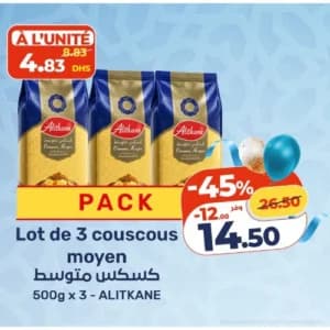 Lot de 3 couscous moyen
