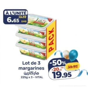 Lot de 3 margarines Vital