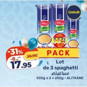 Lot de 3 spaghetti ALITKANE