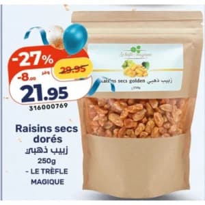 Raisins secs dorés 250g LE TRÈFLE MAGIQUE