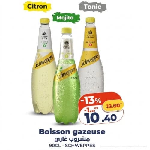 Schweppes Boisson Gazeuse (Citron, Mojito, Tonic)