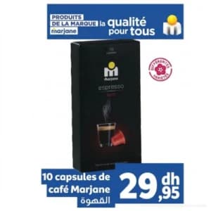 10 capsules de café Marjane Espresso Forte