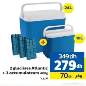 2 glacières Atlantic + 3 accumulateurs