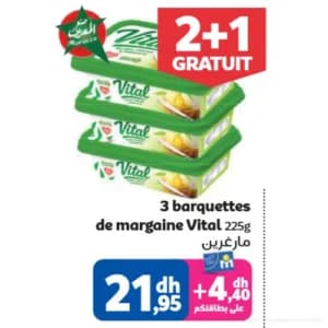 3 barquettes de margarine Vital 225g