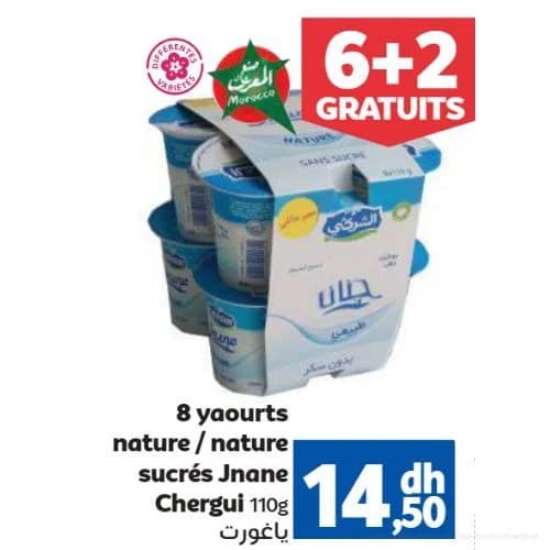8 Yaourts Nature / Nature Sucrés Jnane Chergui
