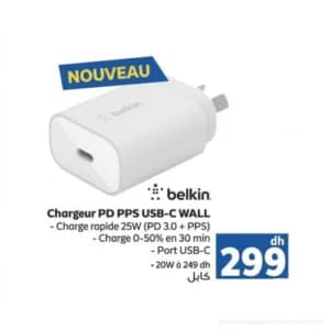 Chargeur Belkin PD PPS USB-C WALL 25W