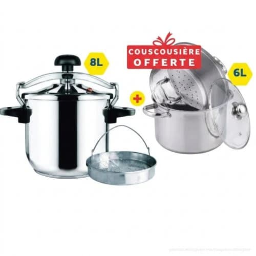 Cocotte Taurus Ontime Classic 8L + Couscousière 6L Offerte