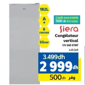 Congélateur vertical Siera CV 245 STAT