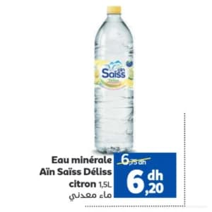 Eau minérale Aïn Saïss Déliss citron 1,5L