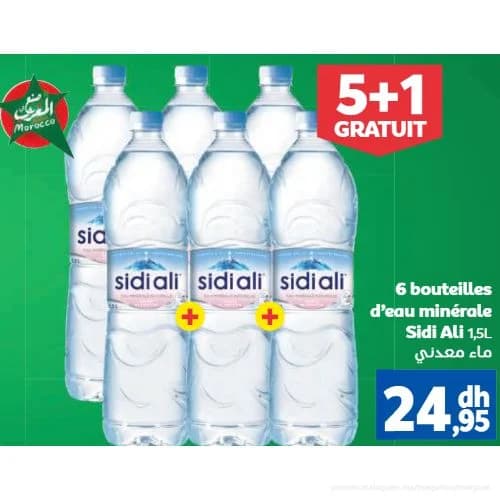Eau Minérale Sidi Ali 1,5L Pack de 6 Bouteilles