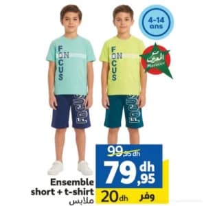 Ensemble short + t-shirt enfant (4-14 ans)