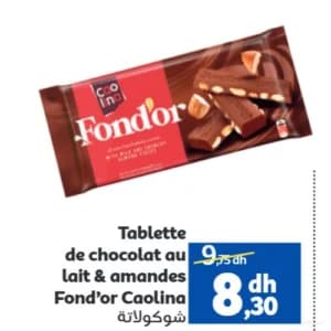 Fond'or Caolina Tablette de chocolat au lait & amandes