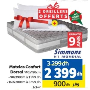 Matelas Simmons Confort Dorsal 140x190cm