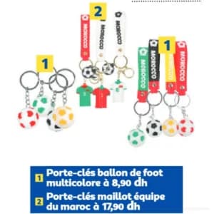 Porte-clés ballon de foot multicolore