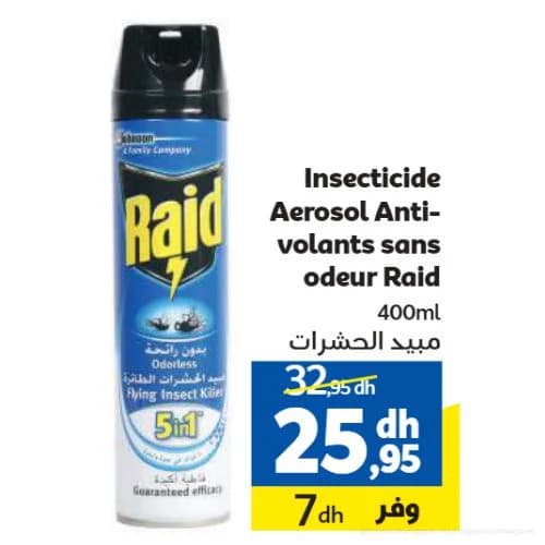 Raid Insecticide Aerosol Anti-volants sans odeur