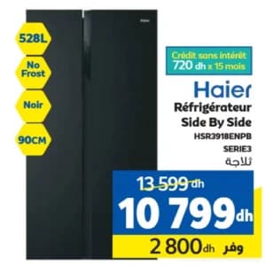 Réfrigérateur Side By Side Haier HSR3918ENPB 528L