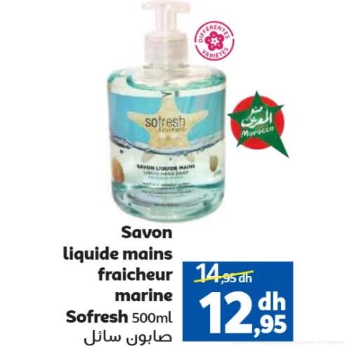 Savon liquide mains fraîcheur marine Sofresh
