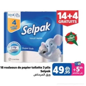 Selpak Papier Toilette 18 Rouleaux 3 Plis