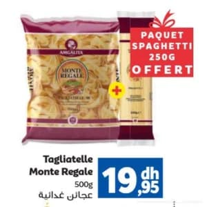 Tagliatelle Monte Regale 500g + Spaghetti 250g Offert