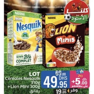 Lot Céréales Nesquik + Lion Mini
